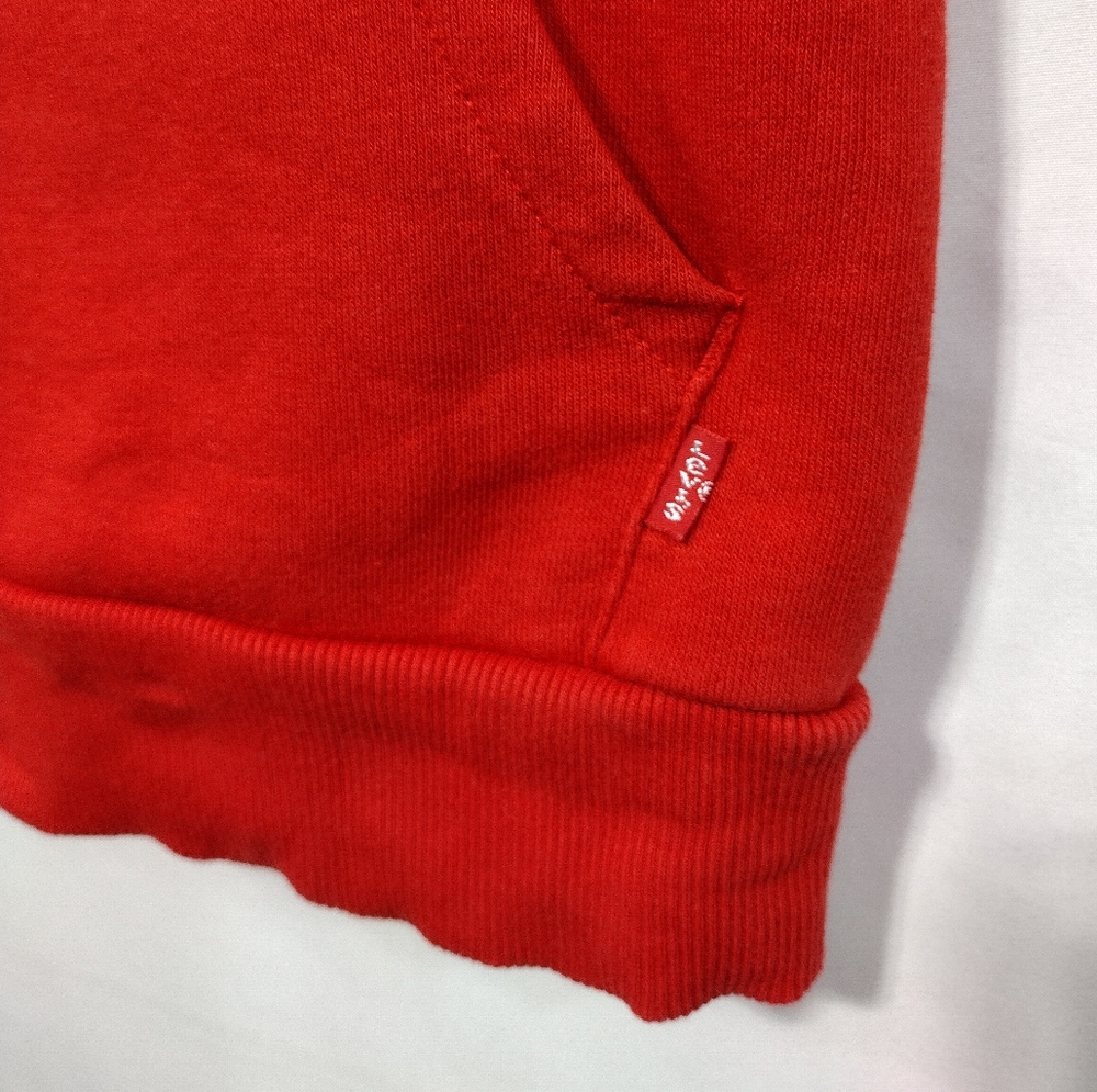 Levi's Classic Logo Chenille Hoodie Sweatshirt Boys S Red Casual Comfy Retro - Picture 4 of 8